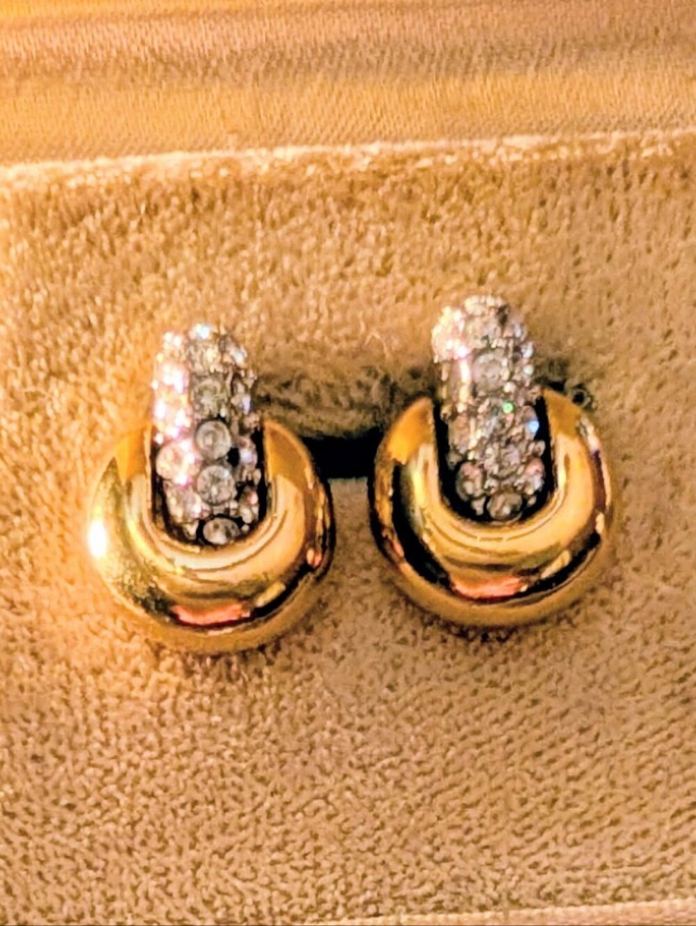 Swarovski Vintage Classic Crystal Gold Plated Earrings